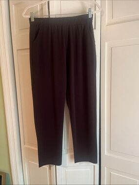 Women’s Brown Elastic-Waist Casual Pants